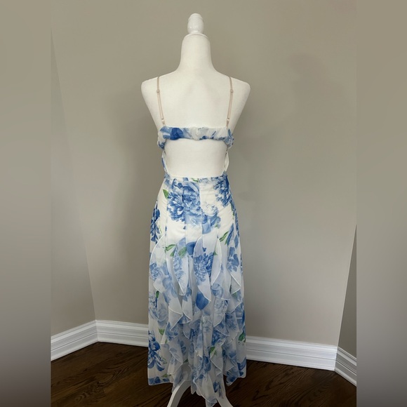 NEVER WORN halter plant-print wrap dress - Picture 2 of 2